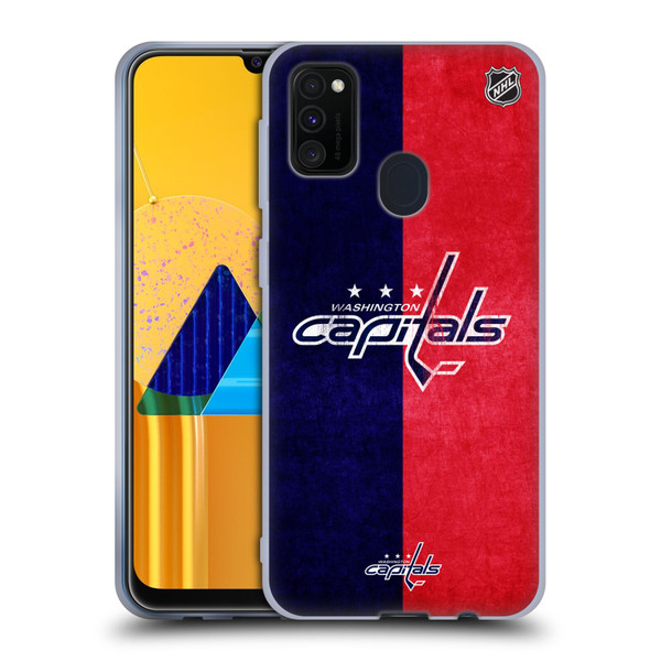 NHL Washington Capitals Half Distressed Soft Gel Case for Samsung Galaxy M30s (2019)/M21 (2020)
