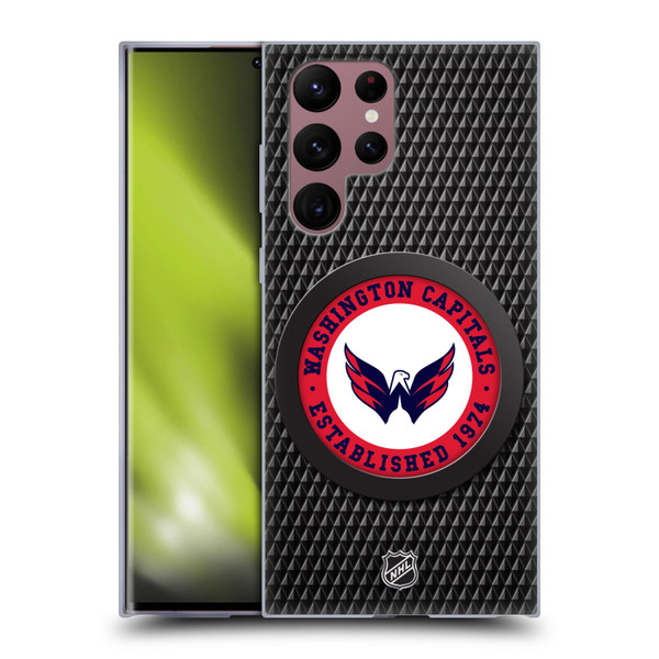 NHL Washington Capitals Puck Texture Soft Gel Case for Samsung Galaxy S22 Ultra 5G