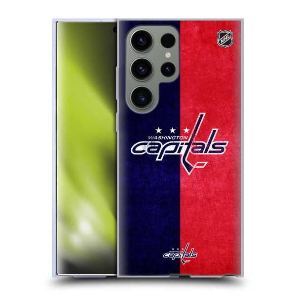 NHL Washington Capitals Half Distressed Soft Gel Case for Samsung Galaxy S23 Ultra 5G