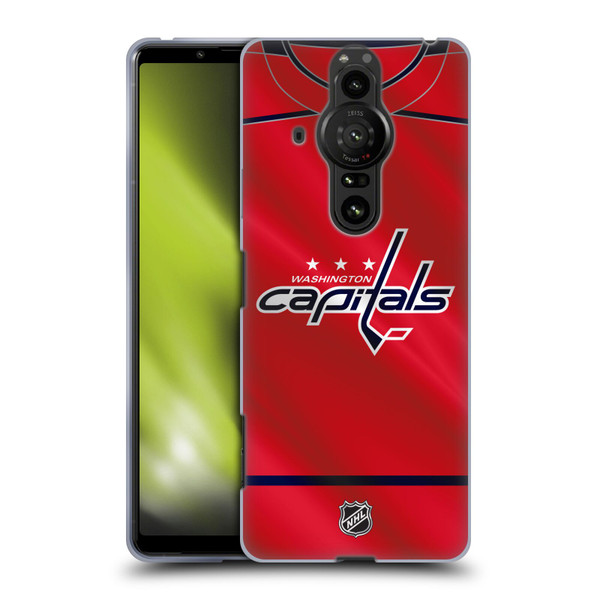 NHL Washington Capitals Jersey Soft Gel Case for Sony Xperia Pro-I