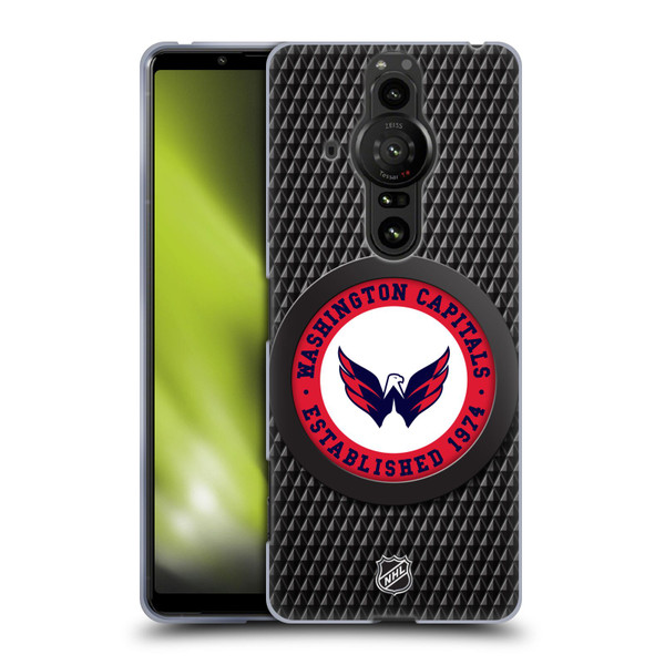 NHL Washington Capitals Puck Texture Soft Gel Case for Sony Xperia Pro-I