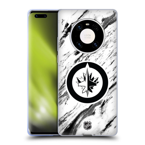 NHL Winnipeg Jets Marble Soft Gel Case for Huawei Mate 40 Pro 5G
