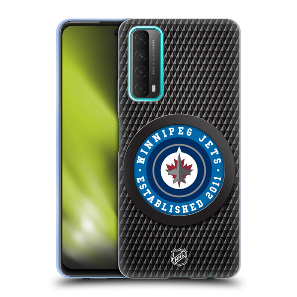 NHL Winnipeg Jets Puck Texture Soft Gel Case for Huawei P Smart (2021)