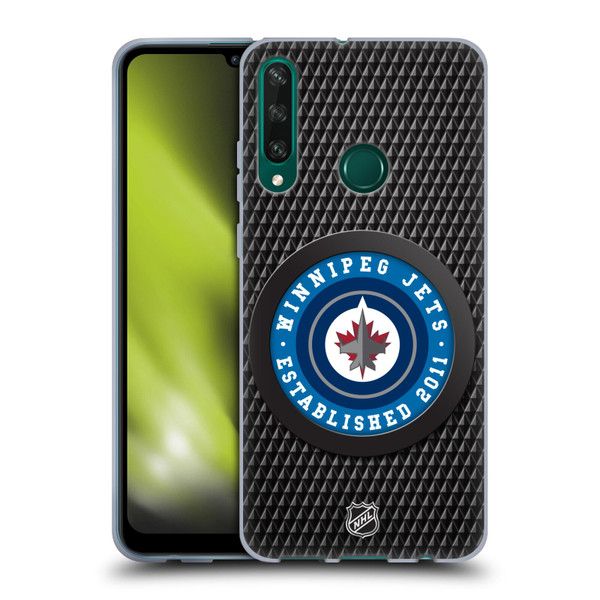 NHL Winnipeg Jets Puck Texture Soft Gel Case for Huawei Y6p