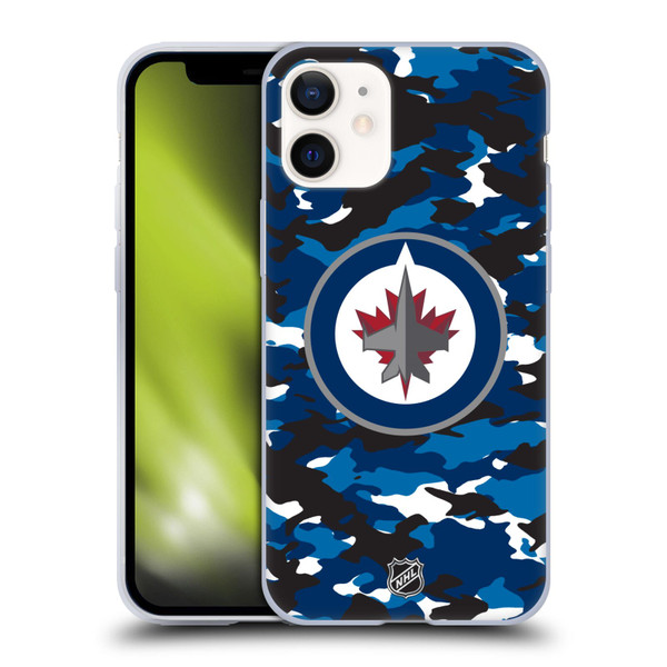 NHL Winnipeg Jets Camouflage Soft Gel Case for Apple iPhone 12 Mini