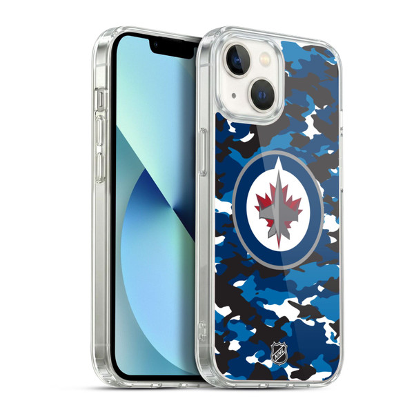 NHL Winnipeg Jets Camouflage Soft Gel Case for Apple iPhone 13