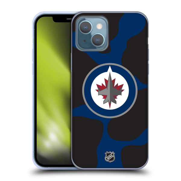 NHL Winnipeg Jets Cow Pattern Soft Gel Case for Apple iPhone 13
