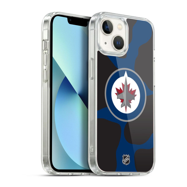 NHL Winnipeg Jets Cow Pattern Soft Gel Case for Apple iPhone 13