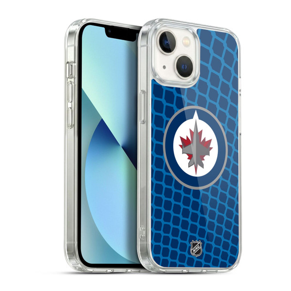 NHL Winnipeg Jets Net Pattern Soft Gel Case for Apple iPhone 13