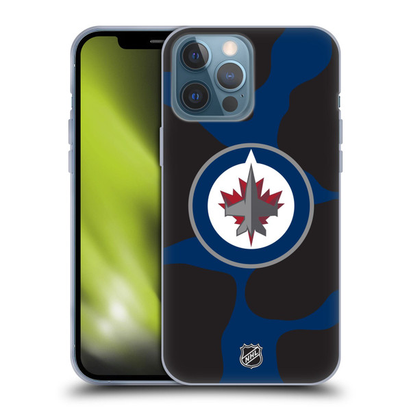 NHL Winnipeg Jets Cow Pattern Soft Gel Case for Apple iPhone 13 Pro Max