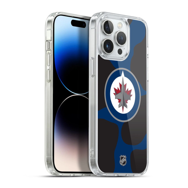 NHL Winnipeg Jets Cow Pattern Soft Gel Case for Apple iPhone 13 Pro Max & MagSafe