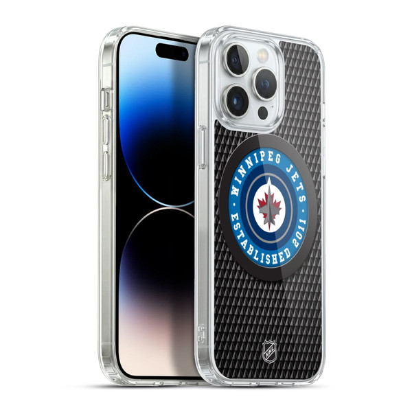 NHL Winnipeg Jets Puck Texture Soft Gel Case for Apple iPhone 13 Pro Max & MagSafe