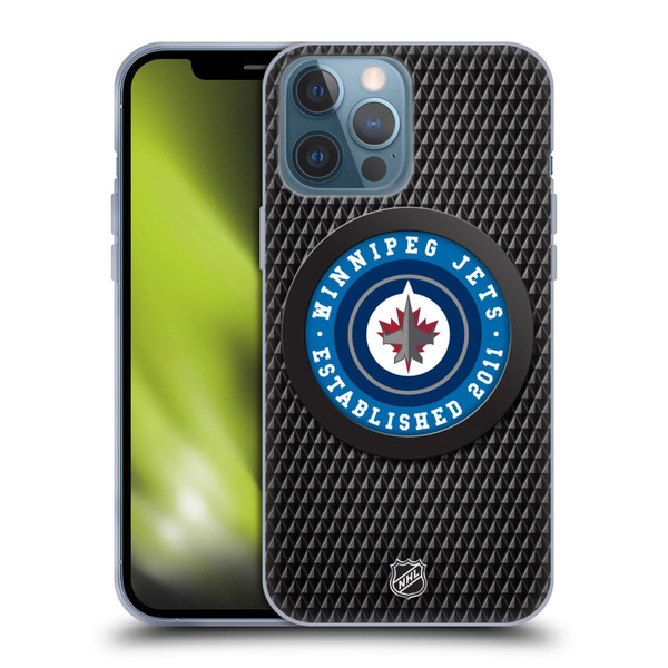 NHL Winnipeg Jets Puck Texture Soft Gel Case for Apple iPhone 13 Pro Max