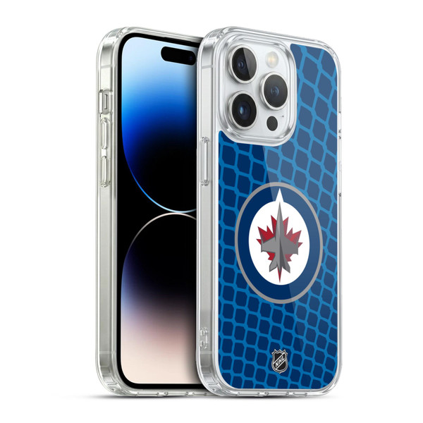 NHL Winnipeg Jets Net Pattern Soft Gel Case for Apple iPhone 13 Pro & MagSafe