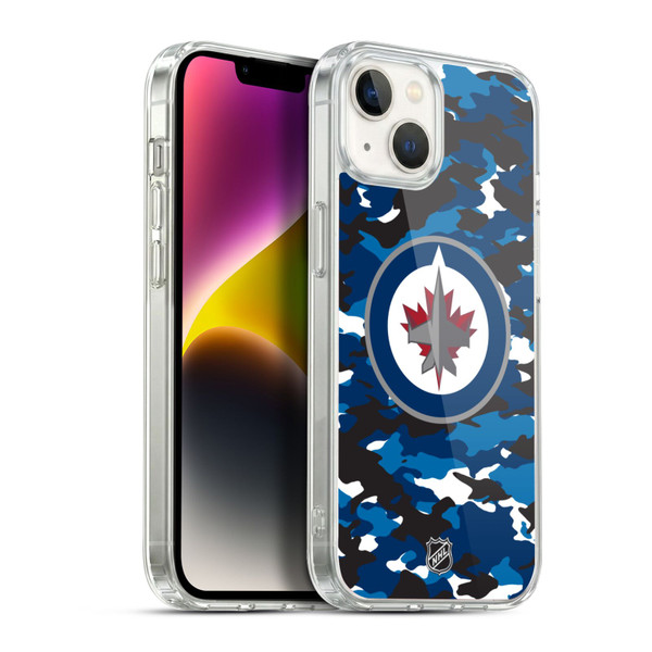 NHL Winnipeg Jets Camouflage Soft Gel Case for Apple iPhone 14 Plus & MagSafe