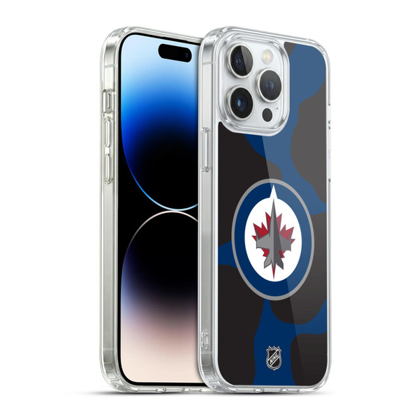 NHL Winnipeg Jets Cow Pattern Soft Gel Case for Apple iPhone 14 Pro Max & MagSafe