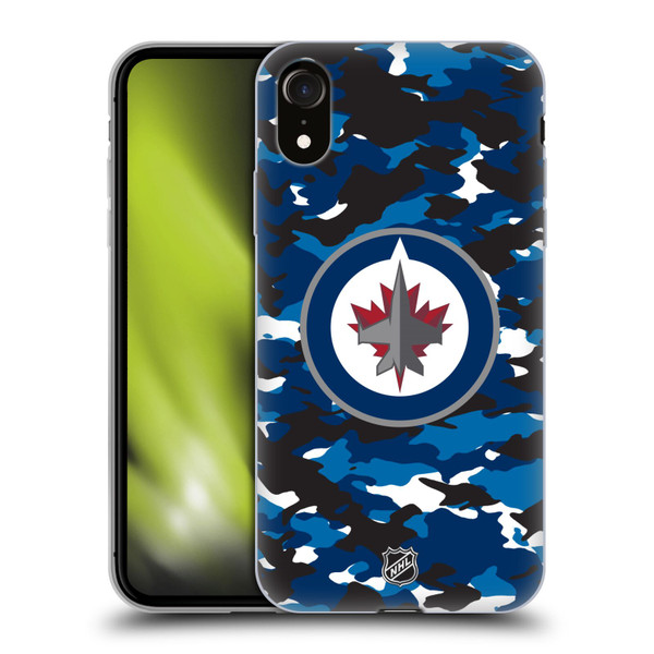 NHL Winnipeg Jets Camouflage Soft Gel Case for Apple iPhone XR