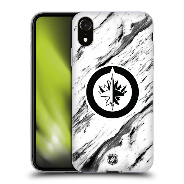NHL Winnipeg Jets Marble Soft Gel Case for Apple iPhone XR