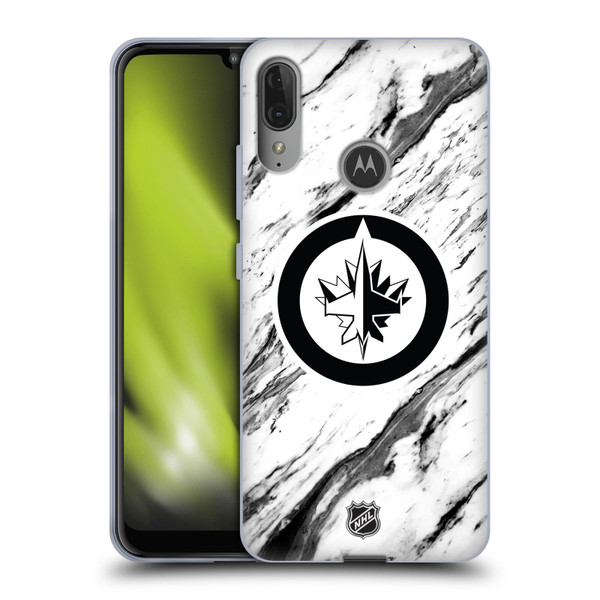 NHL Winnipeg Jets Marble Soft Gel Case for Motorola Moto E6 Plus