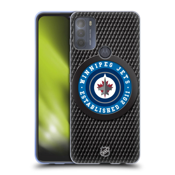 NHL Winnipeg Jets Puck Texture Soft Gel Case for Motorola Moto G50