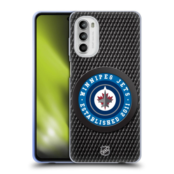 NHL Winnipeg Jets Puck Texture Soft Gel Case for Motorola Moto G52