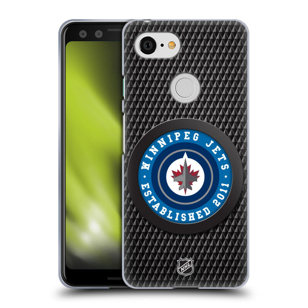 NHL Winnipeg Jets Puck Texture Soft Gel Case for Google Pixel 3