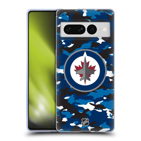 NHL Winnipeg Jets Camouflage Soft Gel Case for Google Pixel 7 Pro