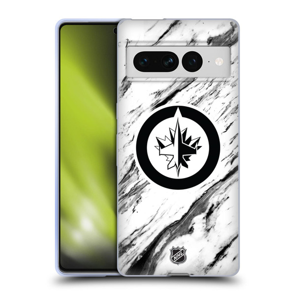 NHL Winnipeg Jets Marble Soft Gel Case for Google Pixel 7 Pro