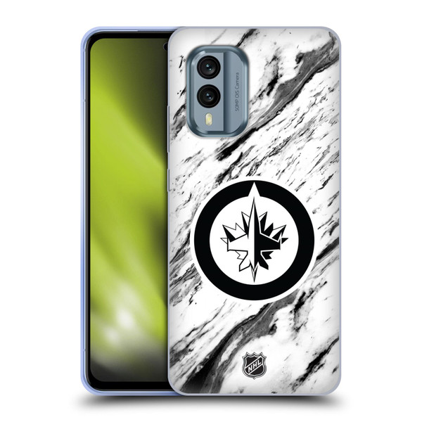 NHL Winnipeg Jets Marble Soft Gel Case for Nokia X30