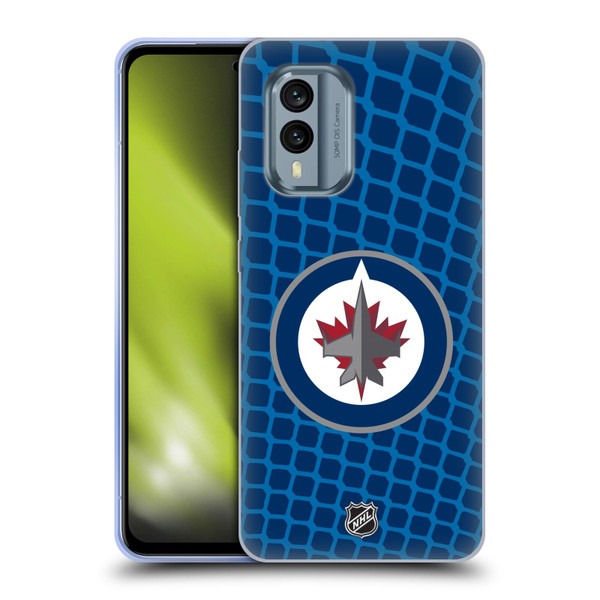 NHL Winnipeg Jets Net Pattern Soft Gel Case for Nokia X30
