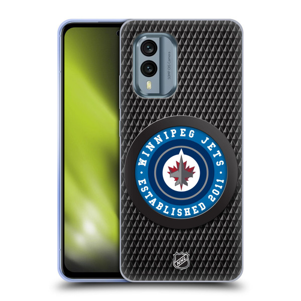 NHL Winnipeg Jets Puck Texture Soft Gel Case for Nokia X30