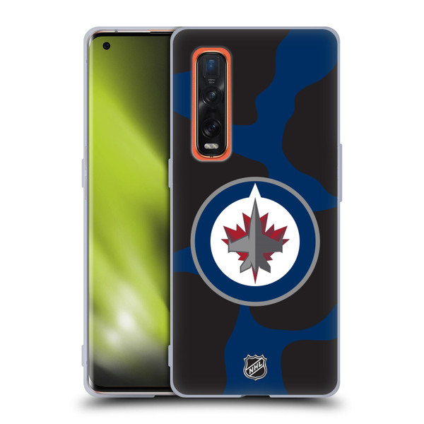 NHL Winnipeg Jets Cow Pattern Soft Gel Case for OPPO Find X2 Pro 5G