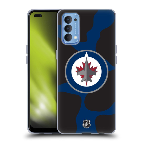 NHL Winnipeg Jets Cow Pattern Soft Gel Case for OPPO Reno 4 5G