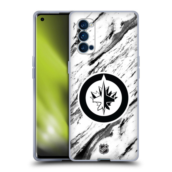 NHL Winnipeg Jets Marble Soft Gel Case for OPPO Reno 4 Pro 5G