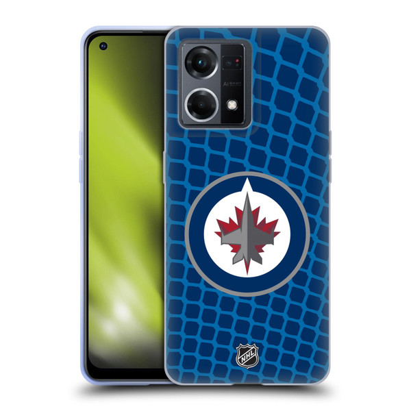 NHL Winnipeg Jets Net Pattern Soft Gel Case for OPPO Reno8 4G