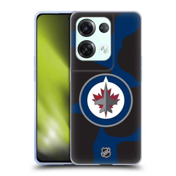 NHL Winnipeg Jets Cow Pattern Soft Gel Case for OPPO Reno8 Pro