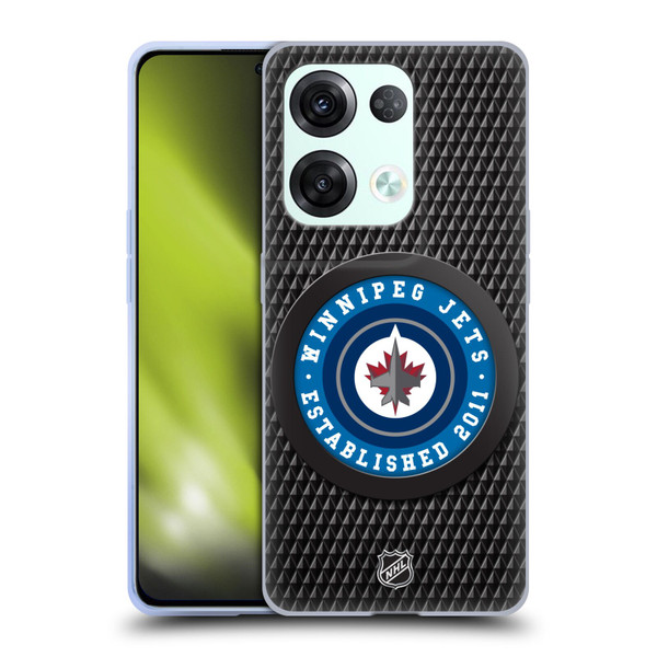 NHL Winnipeg Jets Puck Texture Soft Gel Case for OPPO Reno8 Pro