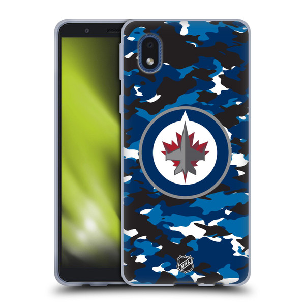 NHL Winnipeg Jets Camouflage Soft Gel Case for Samsung Galaxy A01 Core (2020)