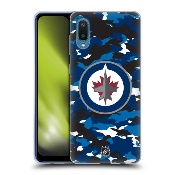 NHL Winnipeg Jets Camouflage Soft Gel Case for Samsung Galaxy A02/M02 (2021)