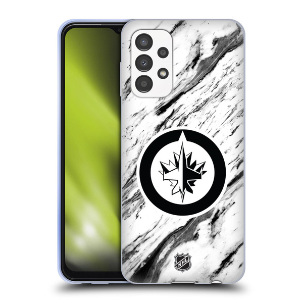 NHL Winnipeg Jets Marble Soft Gel Case for Samsung Galaxy A13 (2022)