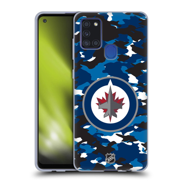 NHL Winnipeg Jets Camouflage Soft Gel Case for Samsung Galaxy A21s (2020)