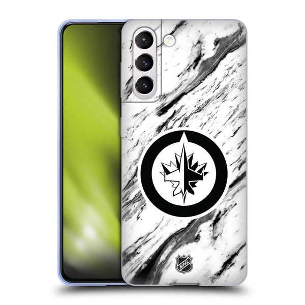NHL Winnipeg Jets Marble Soft Gel Case for Samsung Galaxy S21 5G