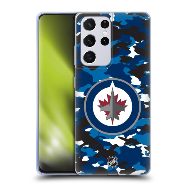 NHL Winnipeg Jets Camouflage Soft Gel Case for Samsung Galaxy S21 Ultra 5G