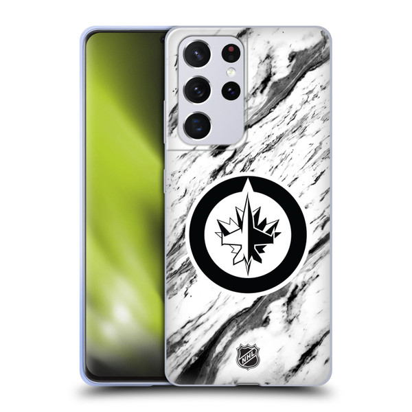 NHL Winnipeg Jets Marble Soft Gel Case for Samsung Galaxy S21 Ultra 5G