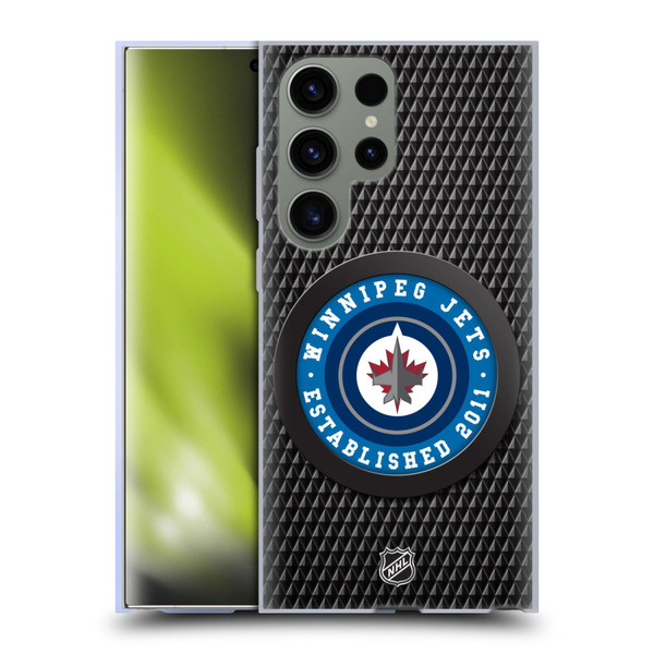 NHL Winnipeg Jets Puck Texture Soft Gel Case for Samsung Galaxy S23 Ultra 5G
