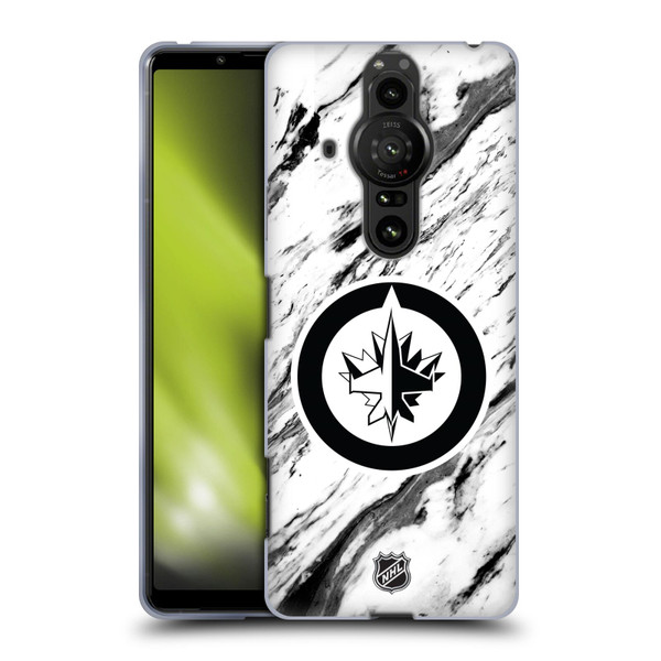 NHL Winnipeg Jets Marble Soft Gel Case for Sony Xperia Pro-I
