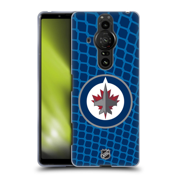 NHL Winnipeg Jets Net Pattern Soft Gel Case for Sony Xperia Pro-I
