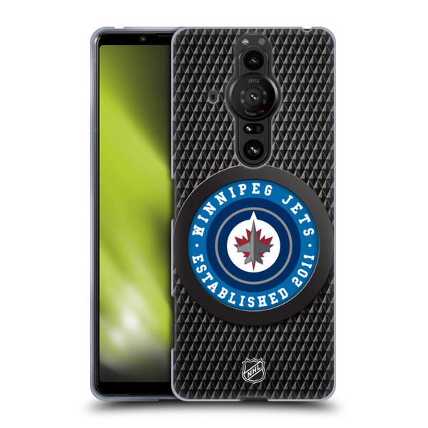 NHL Winnipeg Jets Puck Texture Soft Gel Case for Sony Xperia Pro-I