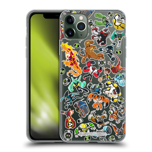 Ben 10: Animated Series Graphics Alien Pattern Soft Gel Case for Apple iPhone 11 Pro Max