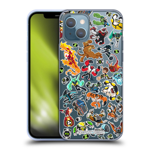 Ben 10: Animated Series Graphics Alien Pattern Soft Gel Case for Apple iPhone 13